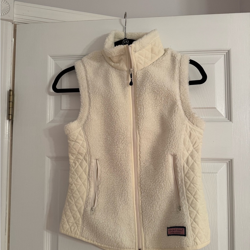 Vineyard Vines Women's Ivory Fleece Vest